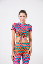 Load image into Gallery viewer, Scale Print Tie-front Cropped Tee