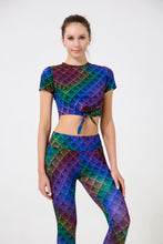 Load image into Gallery viewer, Scale Print Tie-front Cropped Tee
