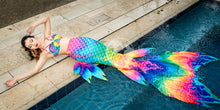 Load image into Gallery viewer, Rainbow Mayhem swimmable mermaid tail
