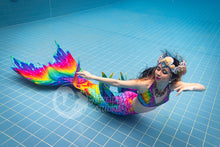 Load image into Gallery viewer, Rainbow Mayhem swimmable mermaid tail