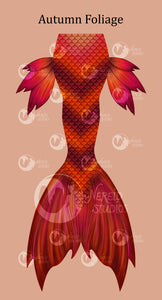 Autumn Foliage swimmable mermaid tail [NEW FABRIC]