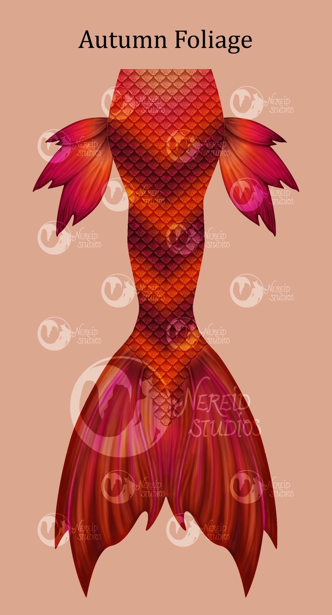Autumn Foliage swimmable mermaid tail [NEW FABRIC]