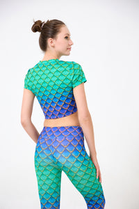 Scale Print Tie-front Cropped Tee