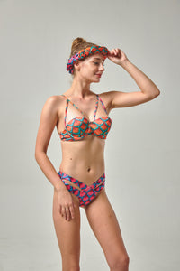 Scale Print Balconette Swim Top