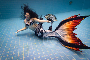 Monochrome Cardinal swimmable mermaid tail