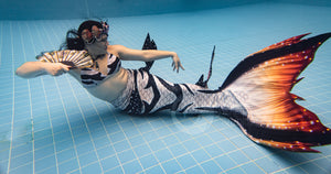 Monochrome Cardinal swimmable mermaid tail