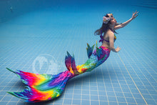 Load image into Gallery viewer, Rainbow Mayhem swimmable mermaid tail
